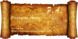 Pozsgay Anna névjegykártya