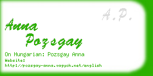 anna pozsgay business card